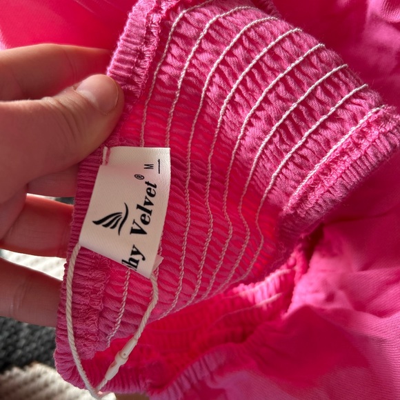 Women's Summer Dress Square Neck Short Sleeves Crossover Waist Mini Dress - Picture 7 of 7